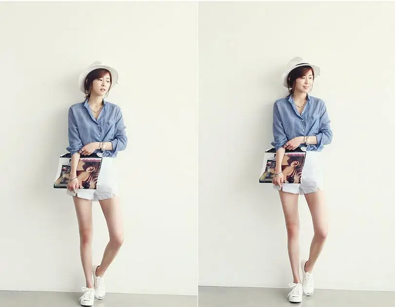 Women Cotton Linen Long Sleeve Shirt Sun Protective Harajuku Style — feature 6