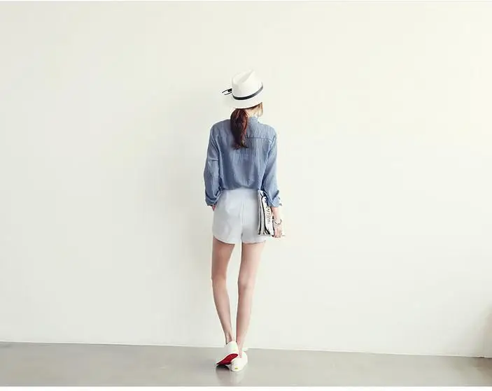Women Cotton Linen Long Sleeve Shirt Sun Protective Harajuku Style — feature 7