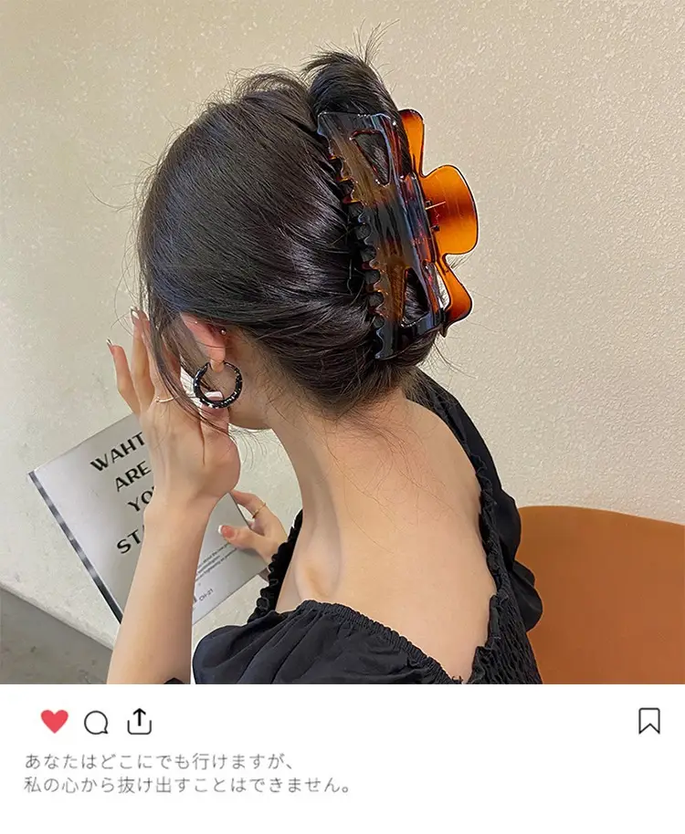 Oversized Shark Clip for Thick Hair Back Head Hairpin Grab — feature 3