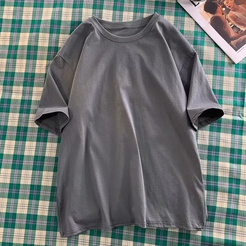 Men Women Heavy Cotton T-Shirt White Solid Blanket - Image 3