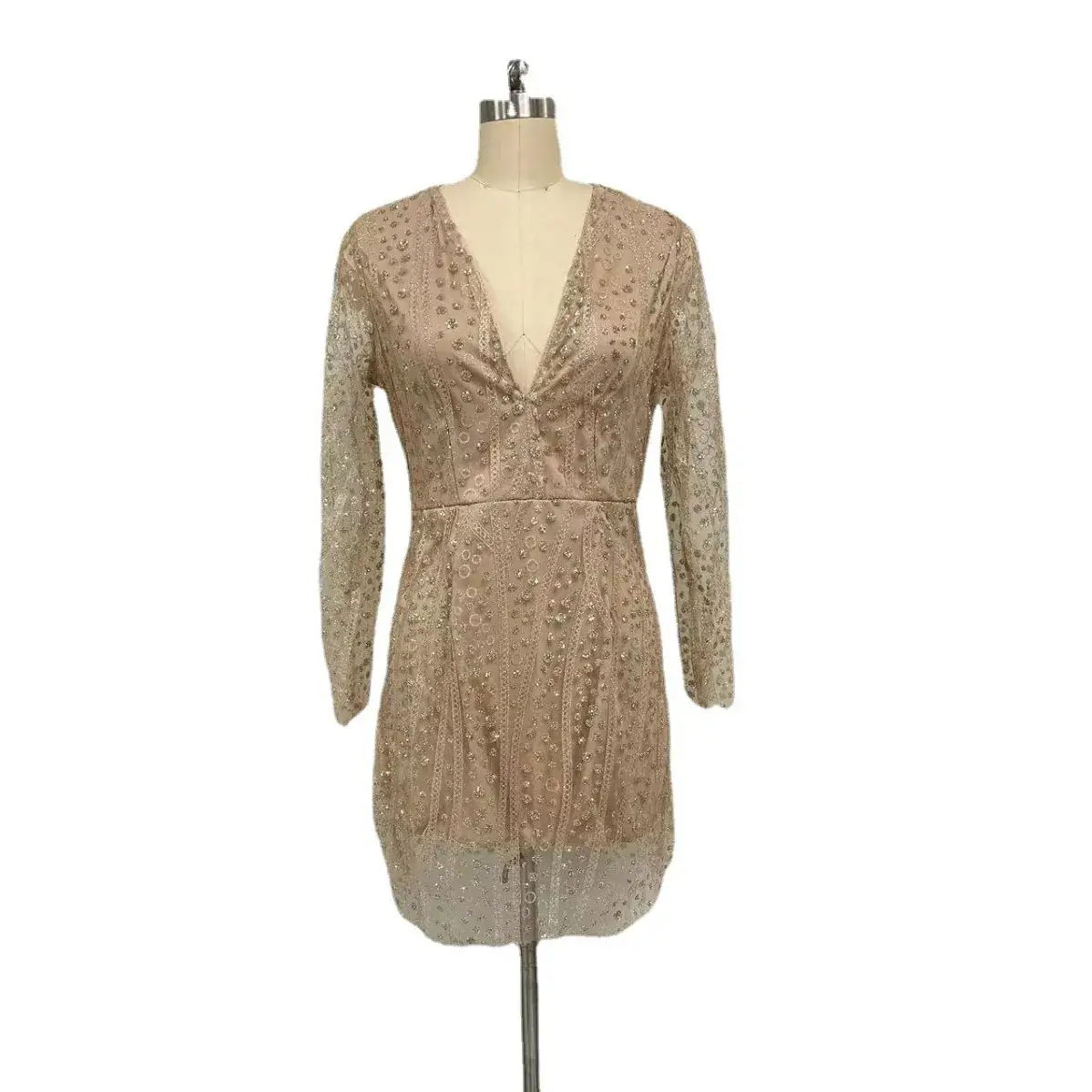 2025 Sexy Sequin Deep V Long Sleeve Evening Dress - Image 8