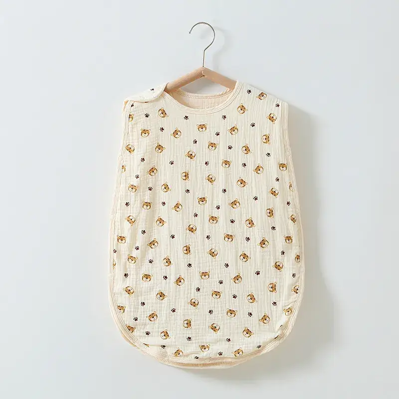Baby Sleeping Bag Cotton 6-Layer Sleeveless Vest Newborn 0-4