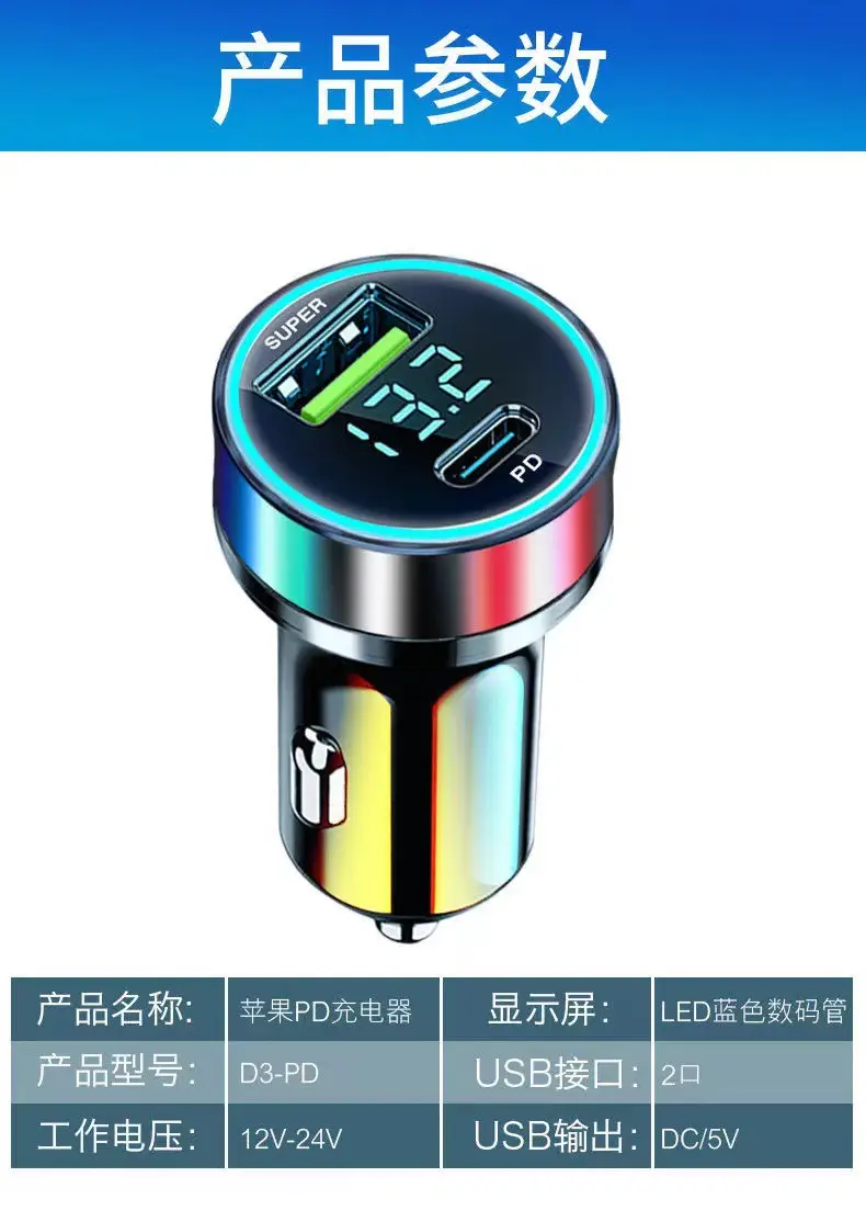 120W Digital Car Charger Fast Charging Multi-Function — feature 18