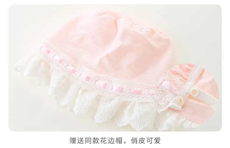 Baby One-piece Short Climbing Clothes Pink & White — feature 10