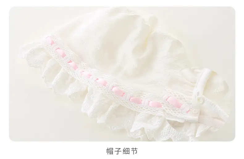 Baby One-piece Short Climbing Clothes Pink & White — feature 18