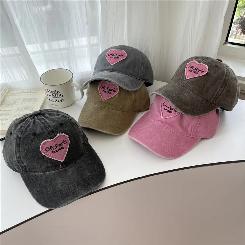 Pink Heart Baseball Cap for Women Men - Image 6