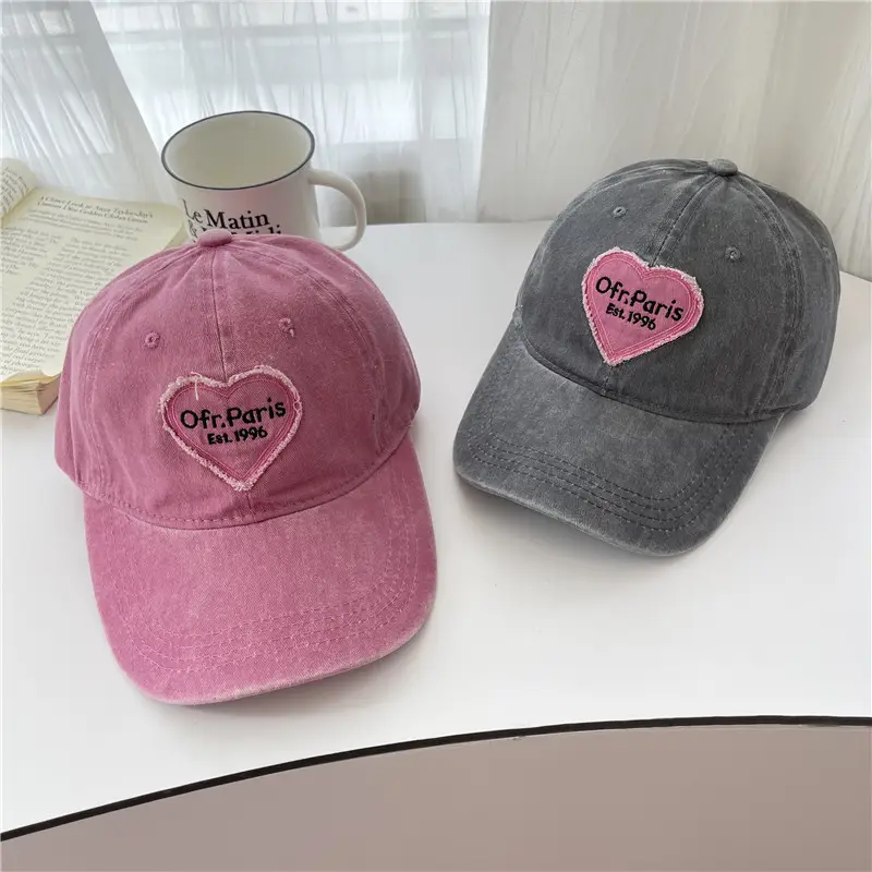 Pink Heart Baseball Cap for Women Men - Image 8