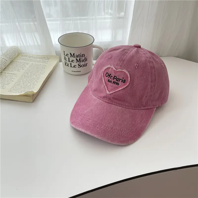 Pink Heart Baseball Cap for Women Men - Image 3