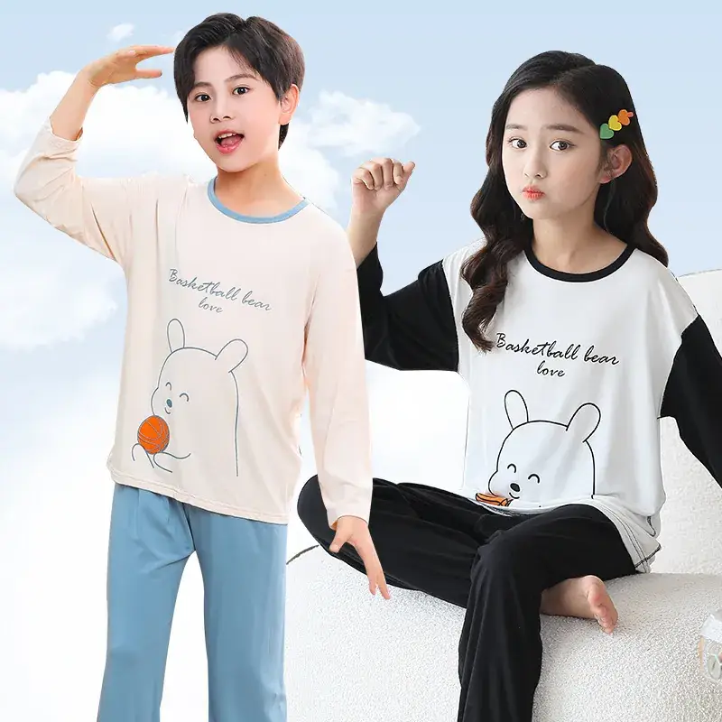 Children's Black White Graphic Sleepwear Set