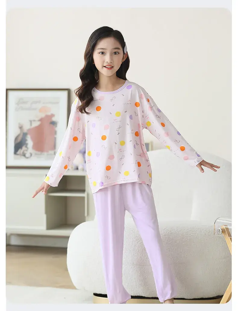 Children's Black White Graphic Sleepwear Set — feature 11