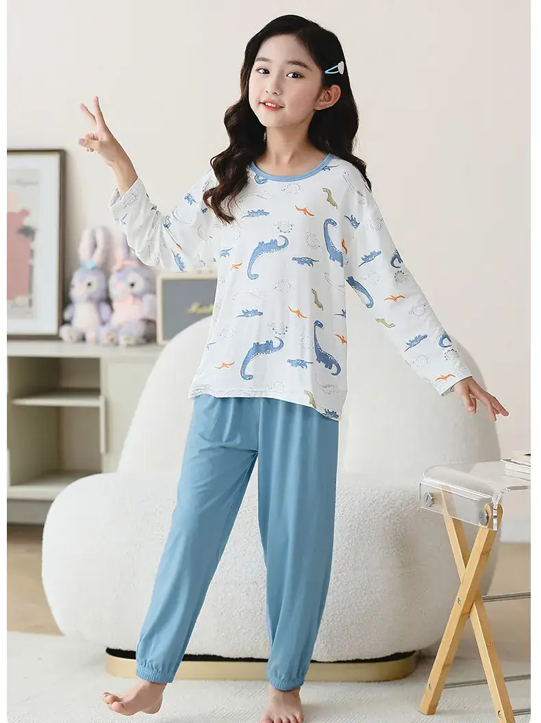 Children's Black White Graphic Sleepwear Set — feature 3