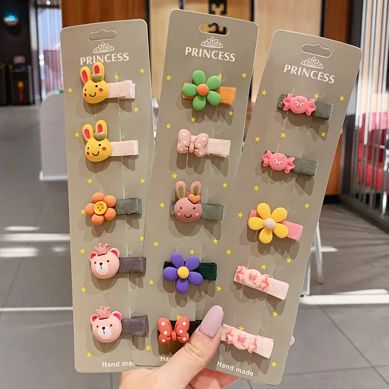 Korean Children's Flower Hairpins Set of 5 - Image 7