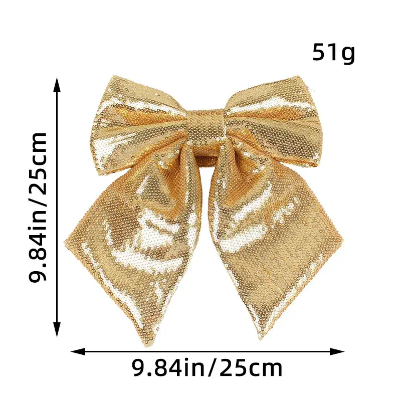 Christmas Bow Ties Red Gold Silver Pink Sequins - Image 2