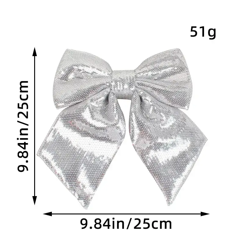 Christmas Bow Ties Red Gold Silver Pink Sequins - Image 4