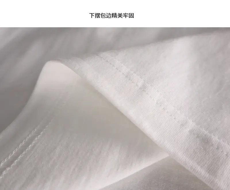 Pure Cotton White T-Shirt for Boys Girls Spring Summer — feature 5