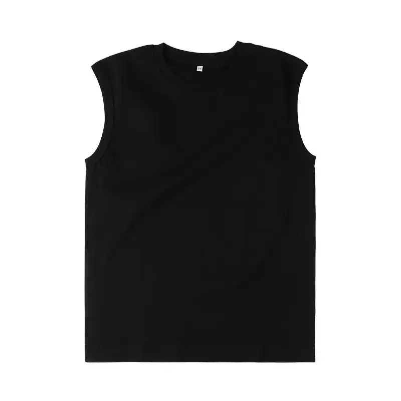 Men Sleeveless Cotton Vest 230g Black White Brown