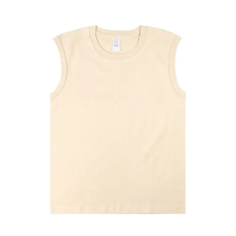 Men Sleeveless Cotton Vest 230g Black White Brown