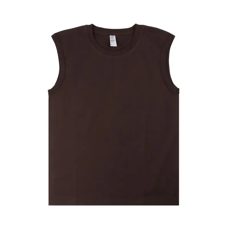 Men Sleeveless Cotton Vest 230g Black White Brown