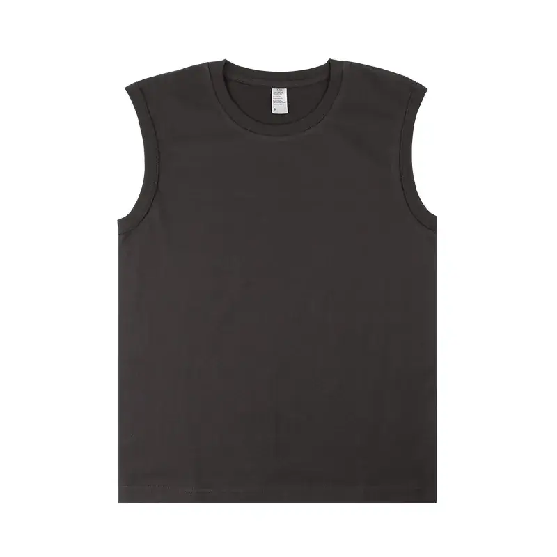 Men Sleeveless Cotton Vest 230g Black White Brown