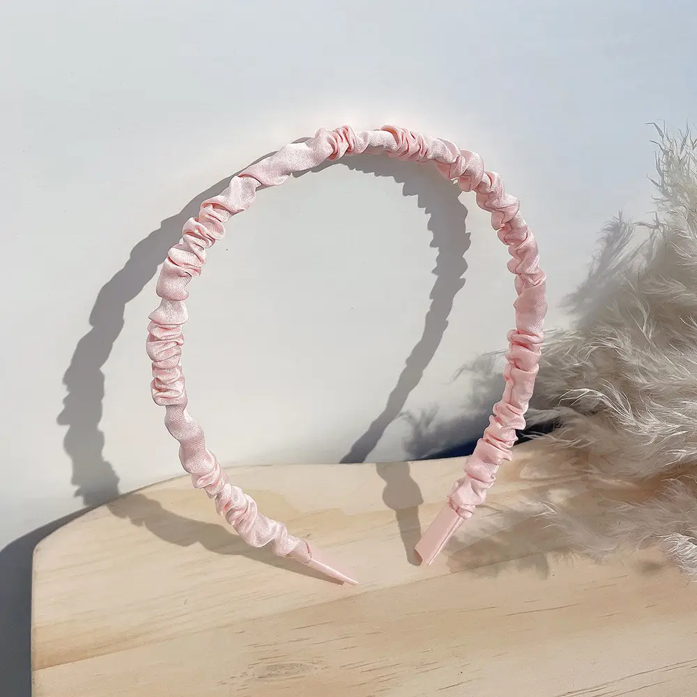Rainbow Ruffled Hairbands for Women Sweet Satin Mori Toothless Clips - Image 10