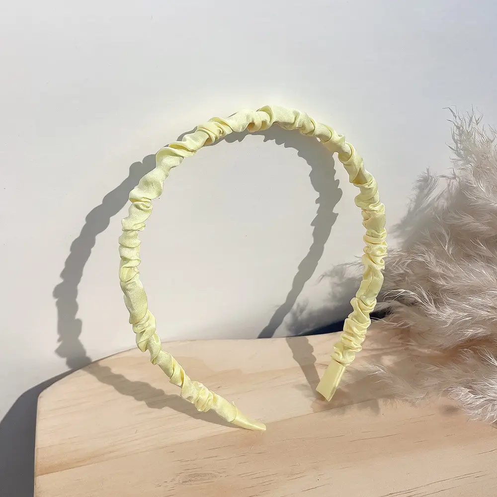 Rainbow Ruffled Hairbands for Women Sweet Satin Mori Toothless Clips - Image 2