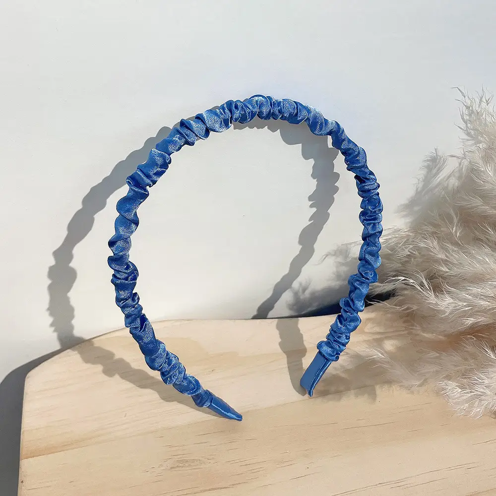 Rainbow Ruffled Hairbands for Women Sweet Satin Mori Toothless Clips - Image 5