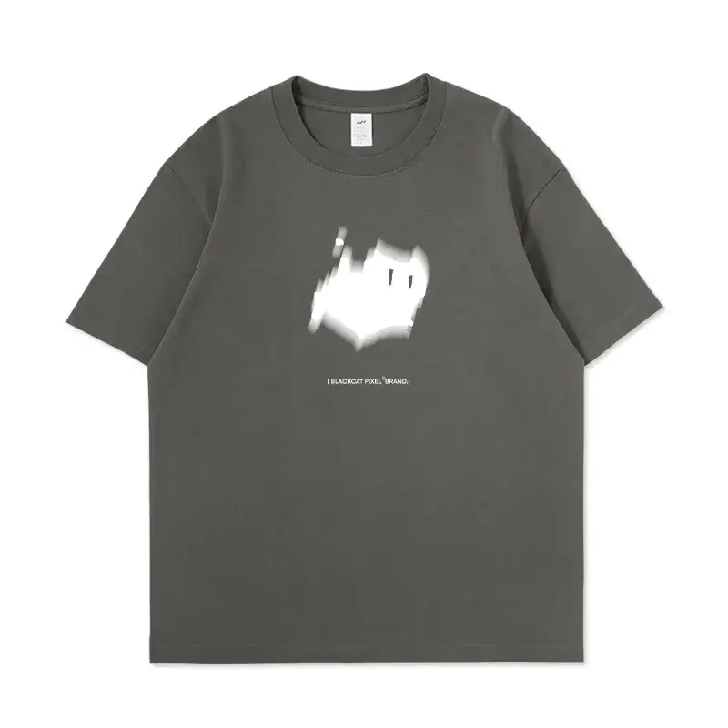 Men's Kitten Print Pure Cotton T-Shirt Grey