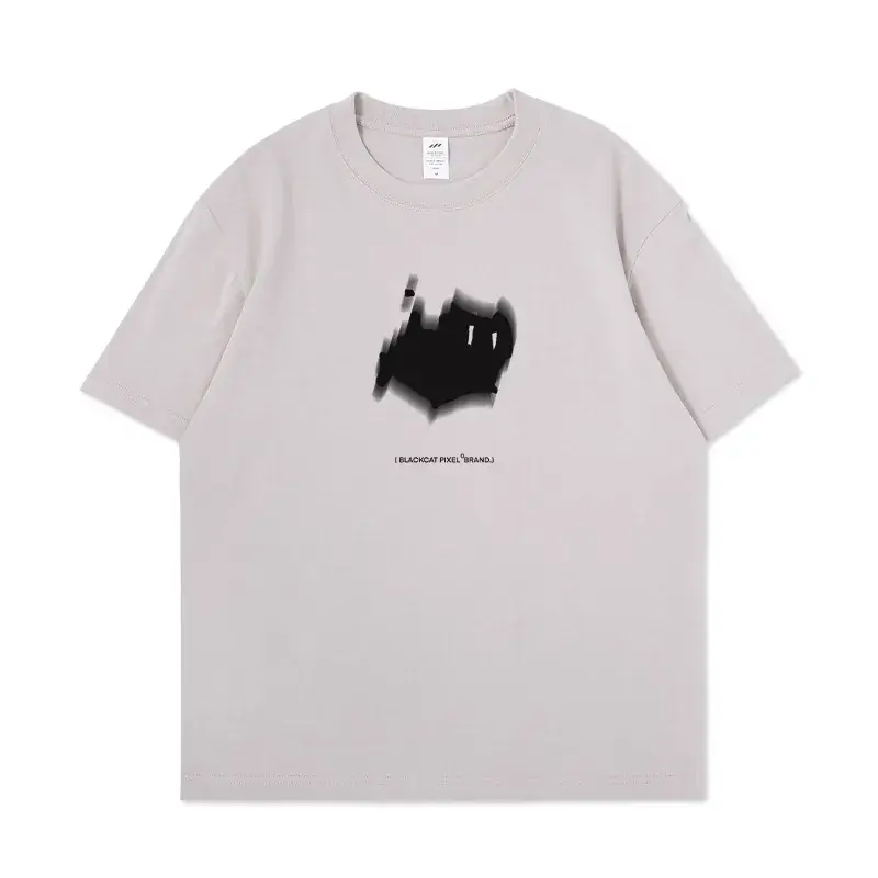 Men's Kitten Print Pure Cotton T-Shirt Grey