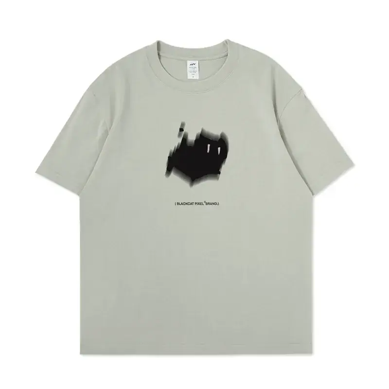 Men's Kitten Print Pure Cotton T-Shirt Grey