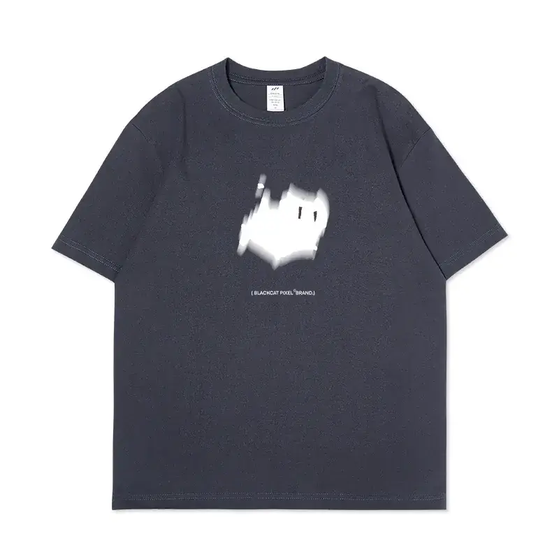 Men's Kitten Print Pure Cotton T-Shirt Grey