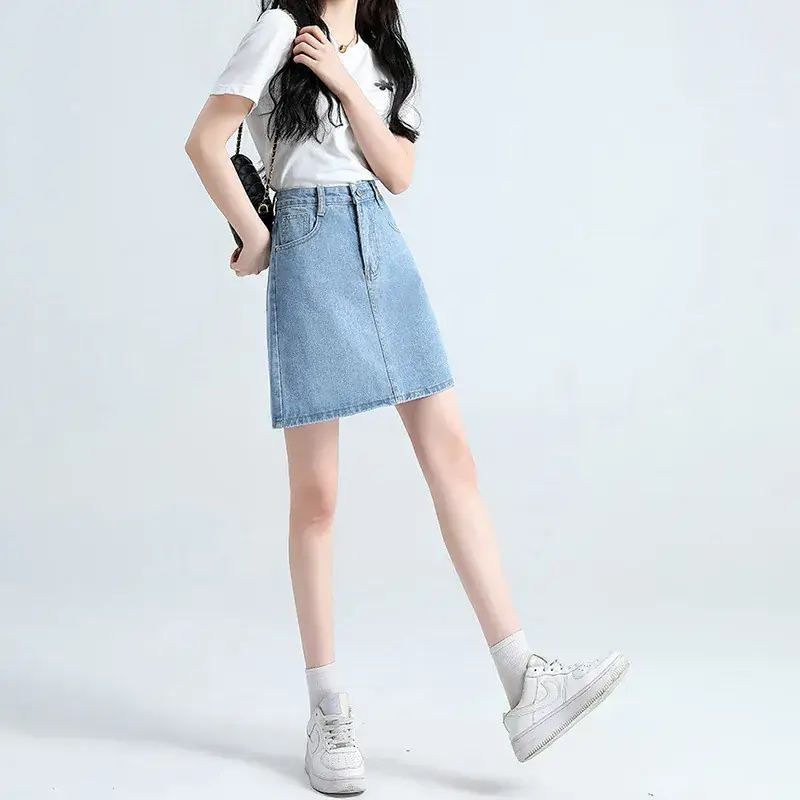 Women Denim High Waist Skirt 2023 Spring Summer - Image 4