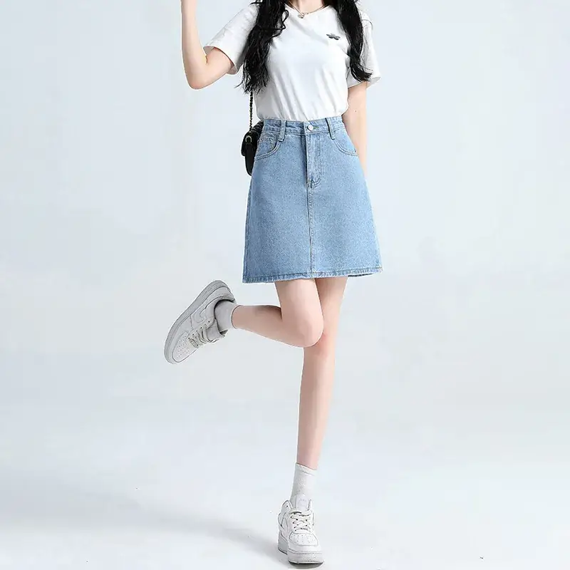 Women Denim High Waist Skirt 2023 Spring Summer - Image 5