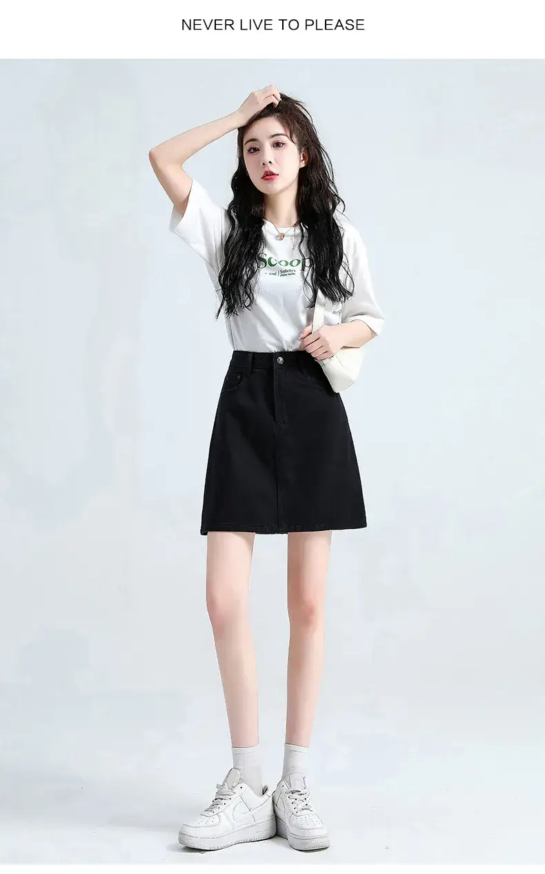 Women Denim High Waist Skirt 2023 Spring Summer — feature 14