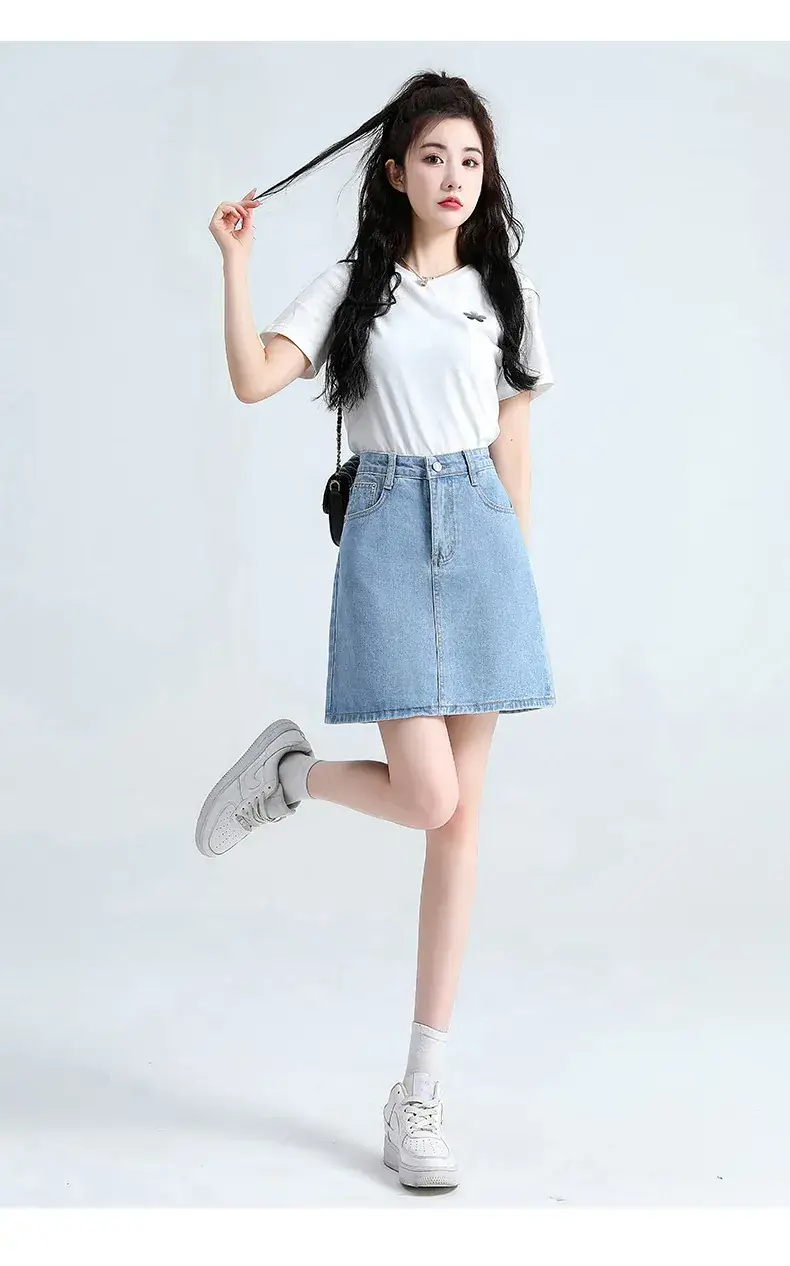 Women Denim High Waist Skirt 2023 Spring Summer — feature 18