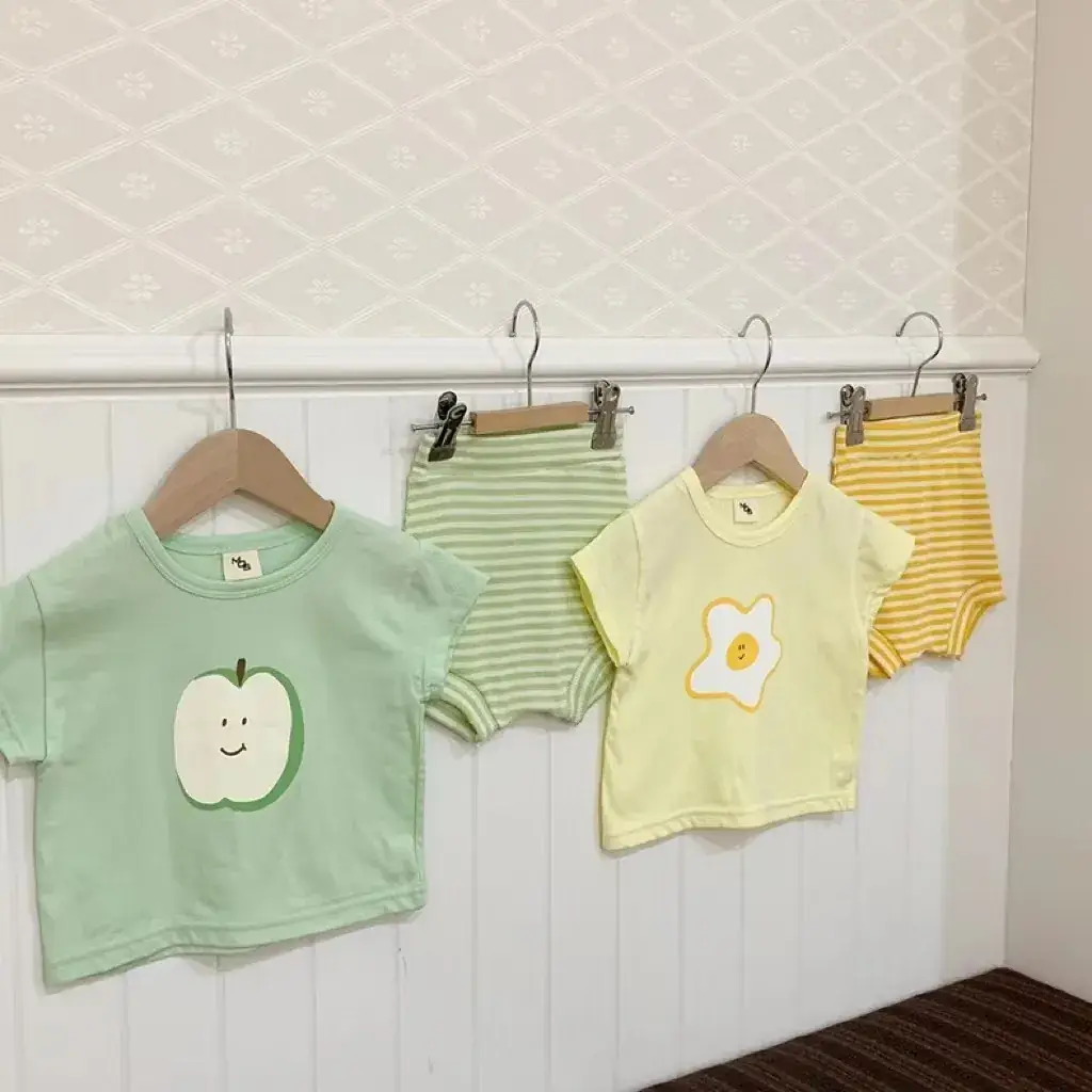 Korean-style Candy T-shirt Shorts Set for Girls - Image 5