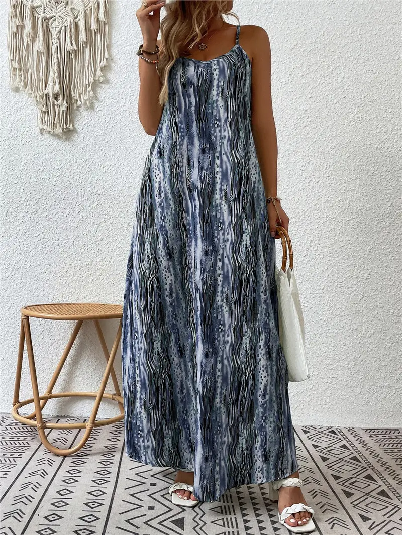 2025 Printed Long Sleeve Maxi Dress for Women - Image 2