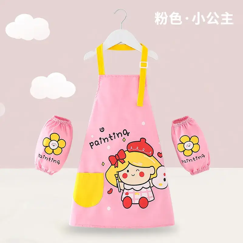 Baby Apron Painting Smock Yellow Green 2-Pack