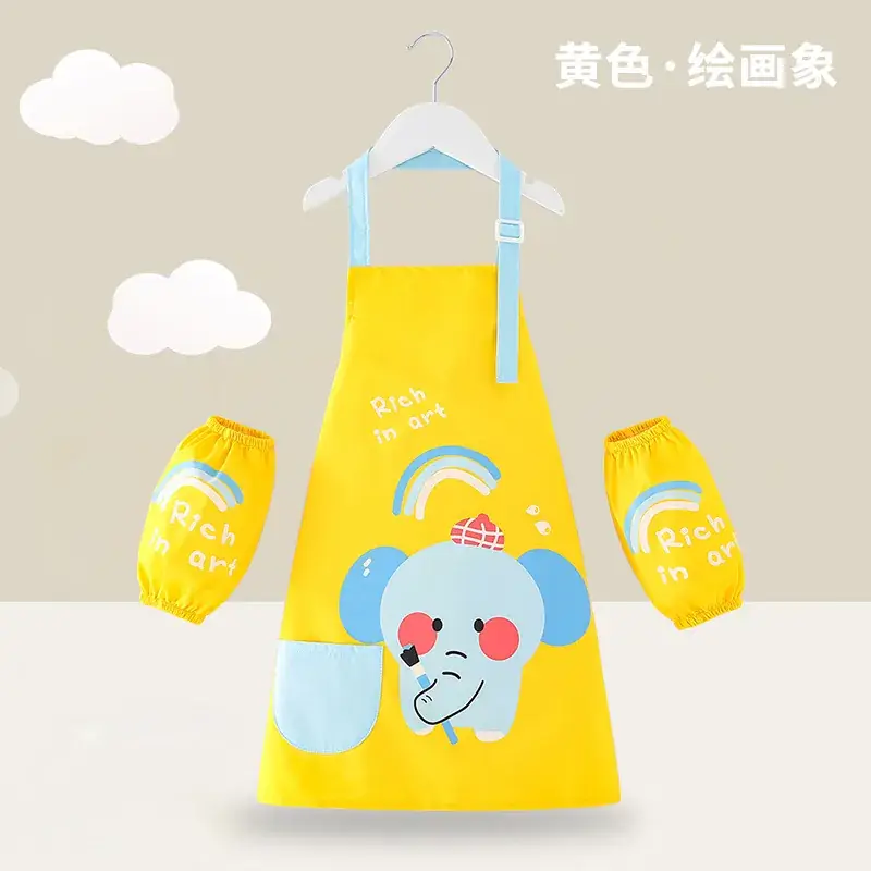 Baby Apron Painting Smock Yellow Green 2-Pack