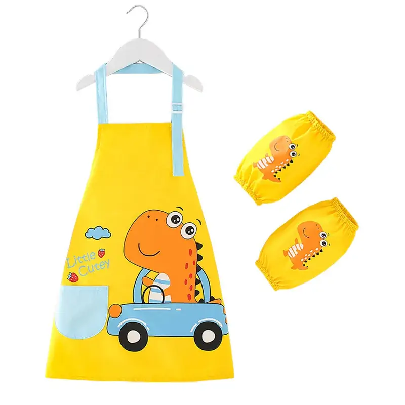 Baby Apron Painting Smock Yellow Green 2-Pack