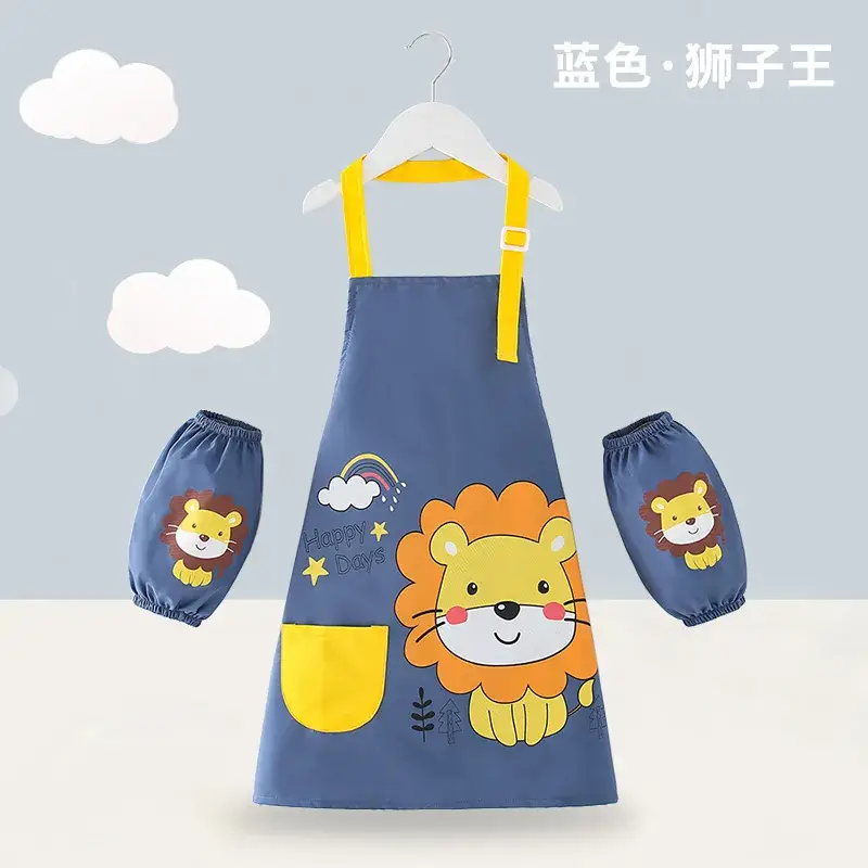 Baby Apron Painting Smock Yellow Green 2-Pack — feature 4