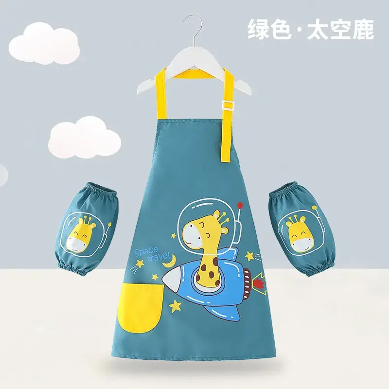 Baby Apron Painting Smock Yellow Green 2-Pack