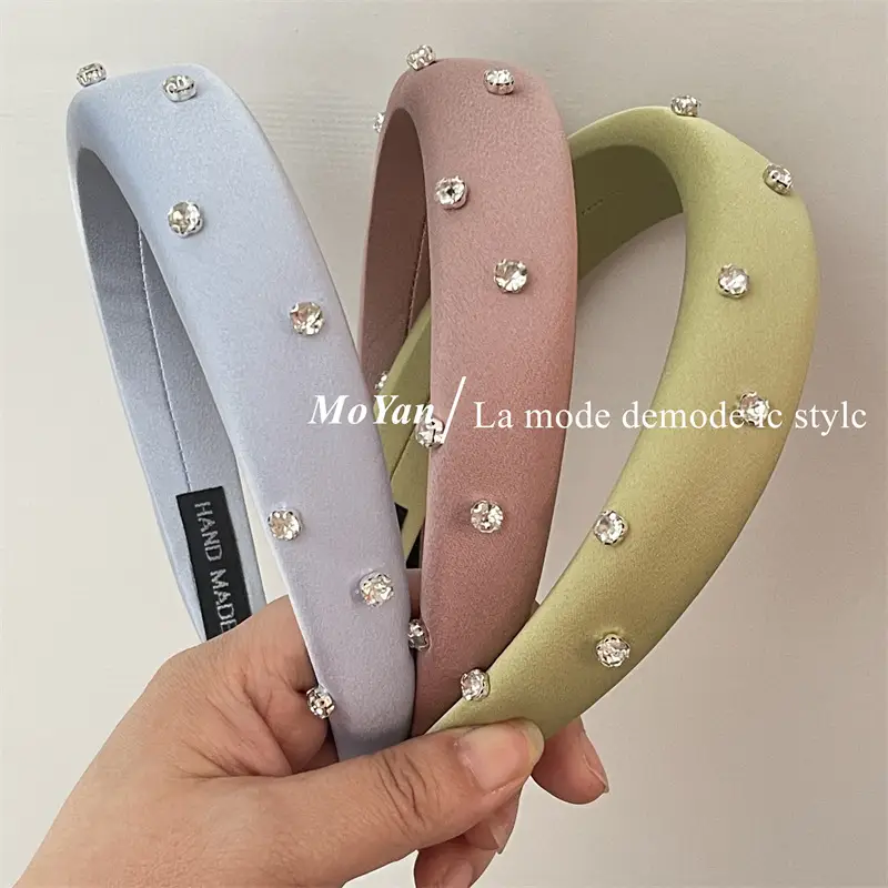 Sponge Head Hoop with Rhinestones for Women - Image 9