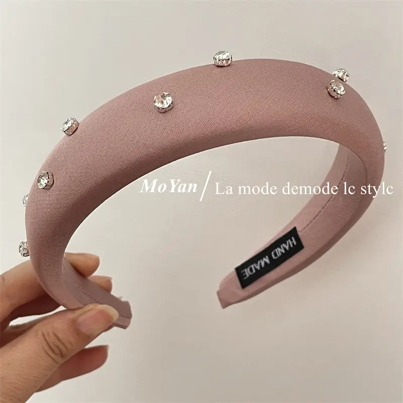 Sponge Head Hoop with Rhinestones for Women - Image 4