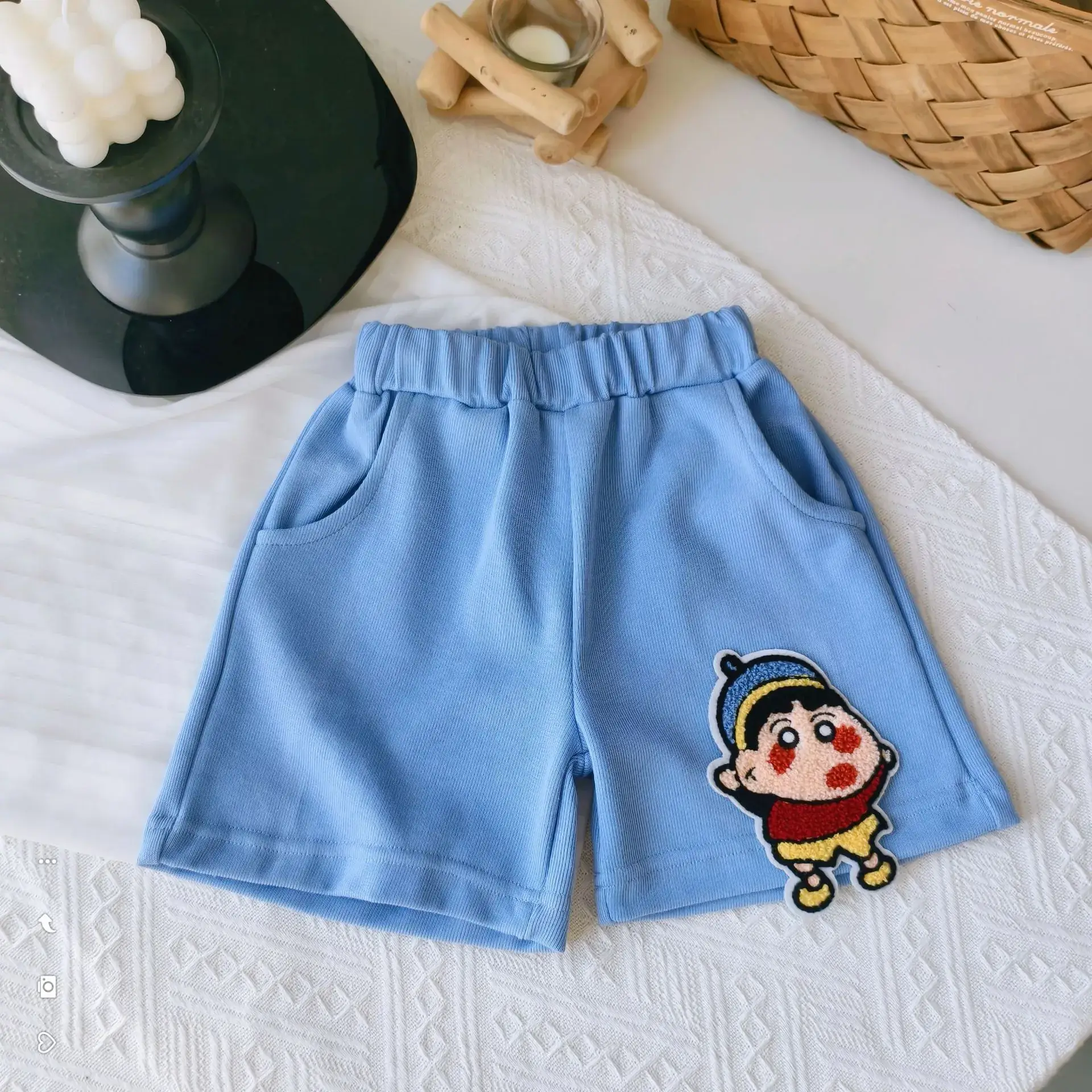 Summer Kids Cotton Shorts Set with Cartoon Print - Image 3