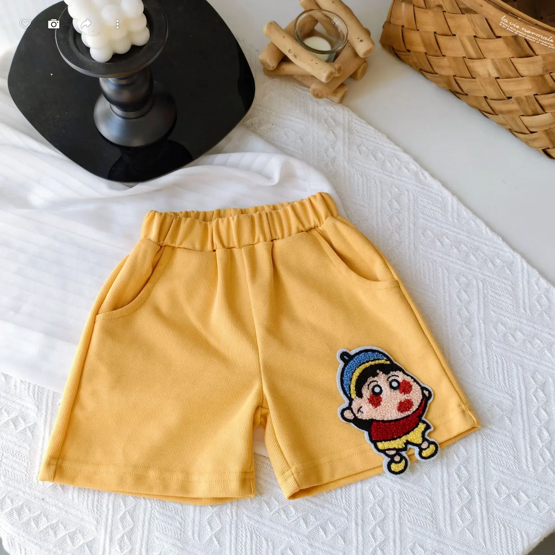 Summer Kids Cotton Shorts Set with Cartoon Print - Image 4