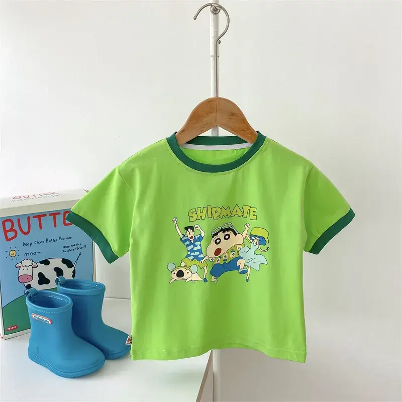 Summer Kids Cotton Shorts Set with Cartoon Print - Image 5