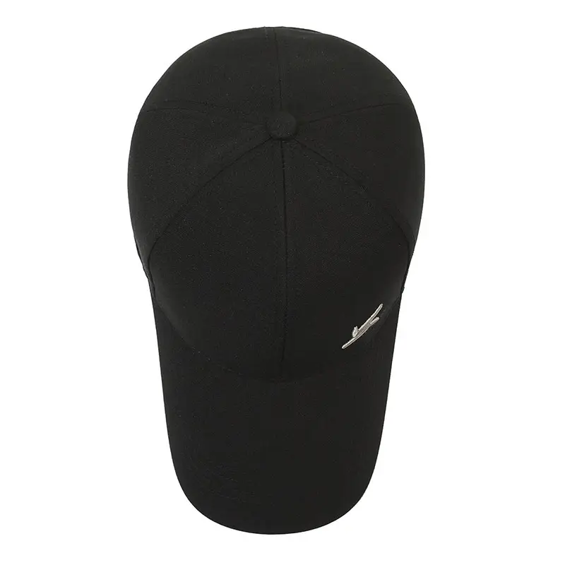 Men's Black Baseball Cap with Logo Long Casue