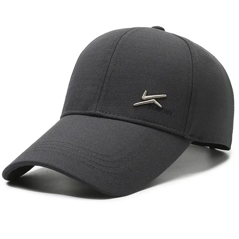 Men's Black Baseball Cap with Logo Long Casue