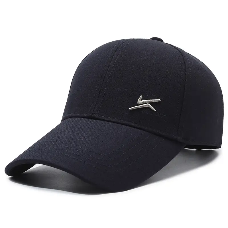 Men's Black Baseball Cap with Logo Long Casue