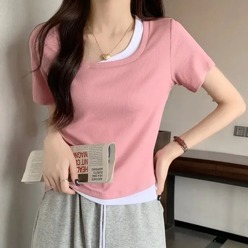 Women Slim Collar T-Shirt Summer 2025 - Image 4